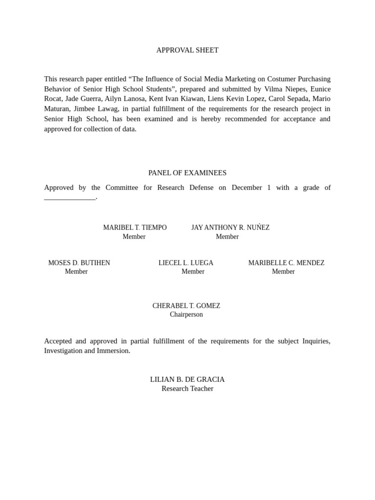 Approval Sheet | PDF