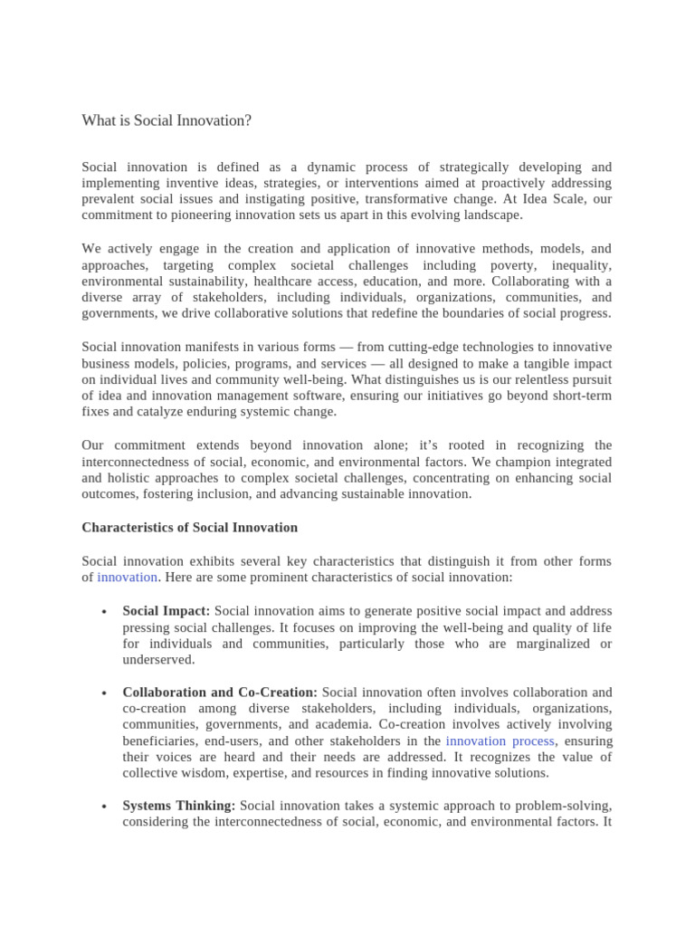 What Is Social Innovation | PDF | Social Entrepreneurship ...