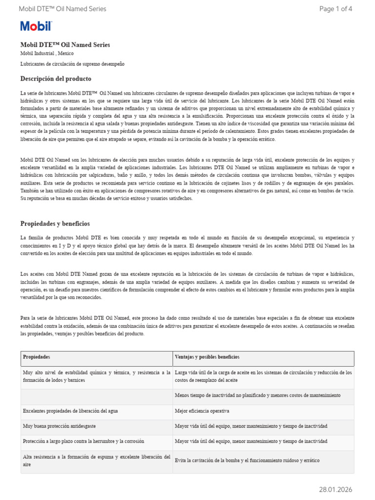 GL XX Mobil DTE Oil Named Series (3) | PDF | Lubricante | Exxon Mobil