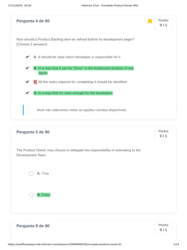 Simulado Product Owner #01 | PDF | Software Development Process ...