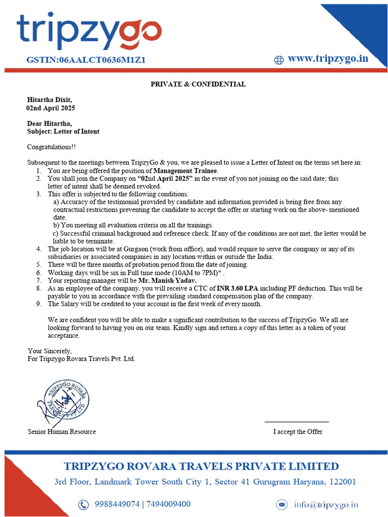 Offer Letter | PDF