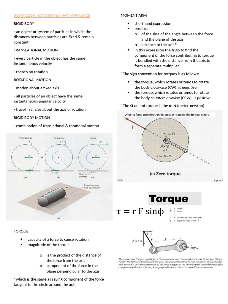 Rotational Equilibrium and Dynamics | PDF | Rotation Around A Fixed ...