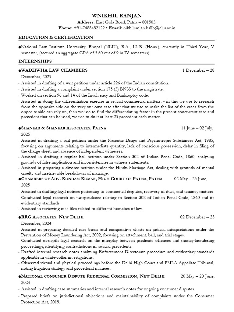 Nikhil Ranjan | PDF | Public Law | Justice