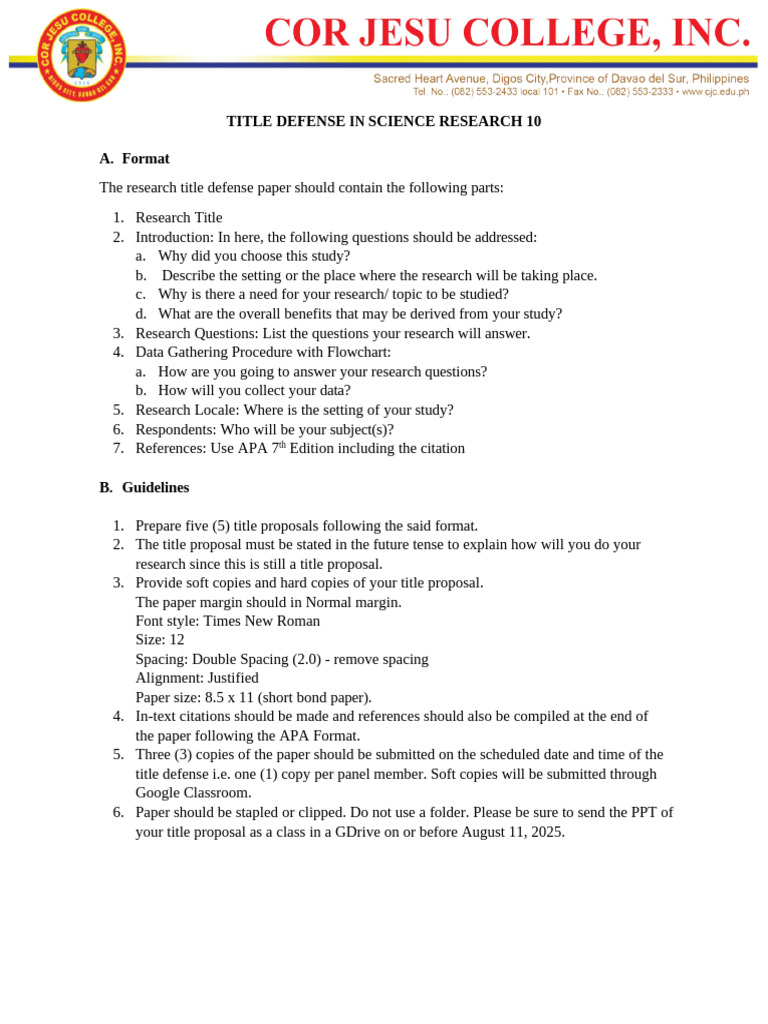 Title Defense in Science Research 2 | PDF