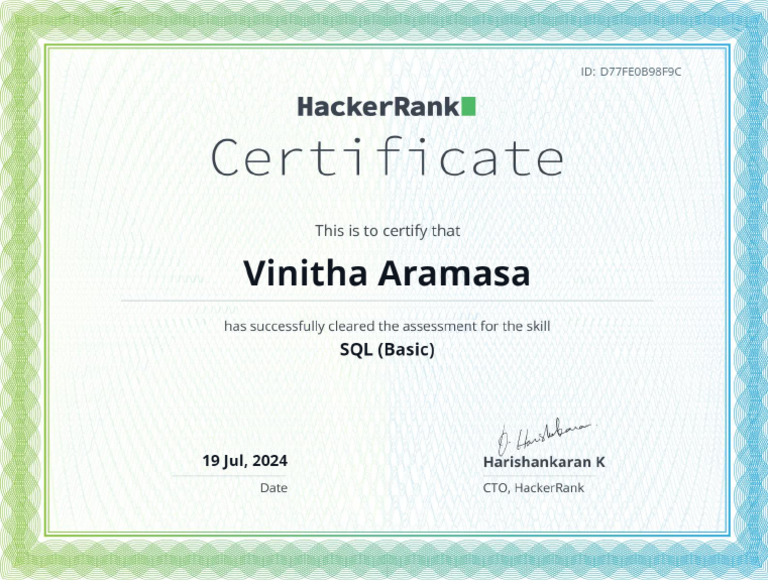 SQL Basic Certificate | PDF