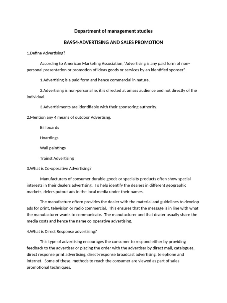 Advertising and Sales Promotion | PDF | Advertising | Brand