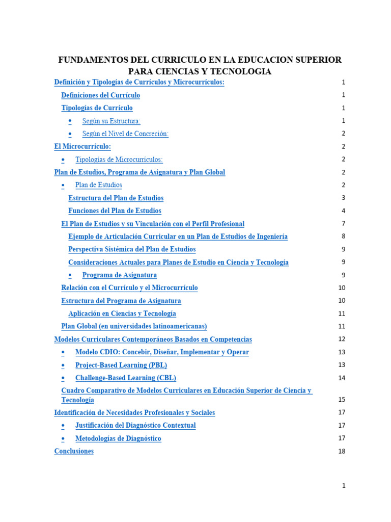 Fundamentos Del Curriculum en Educacion Superior | PDF | Plan de ...