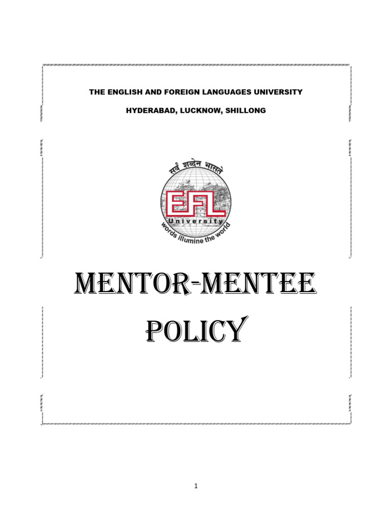 Mentor - Mentee Policy | PDF | Mentorship