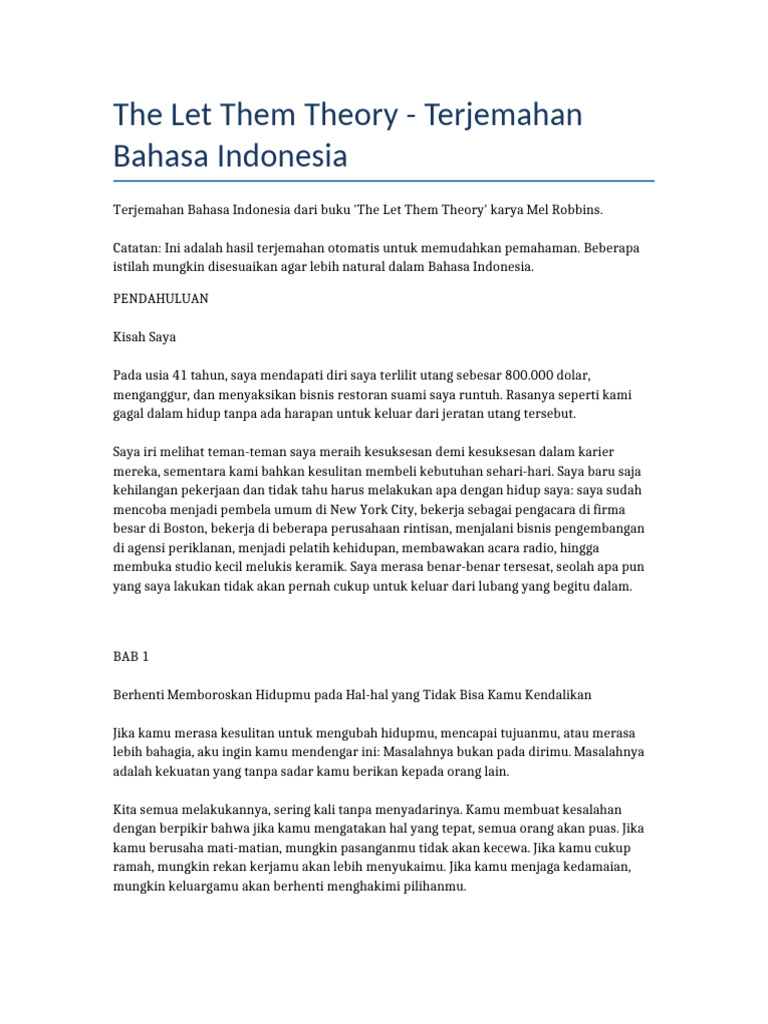 The Let Them Theory Terjemahan FINAL | PDF