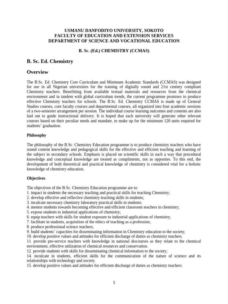 Ccmas Chemistry Final | PDF | Learning | Curriculum