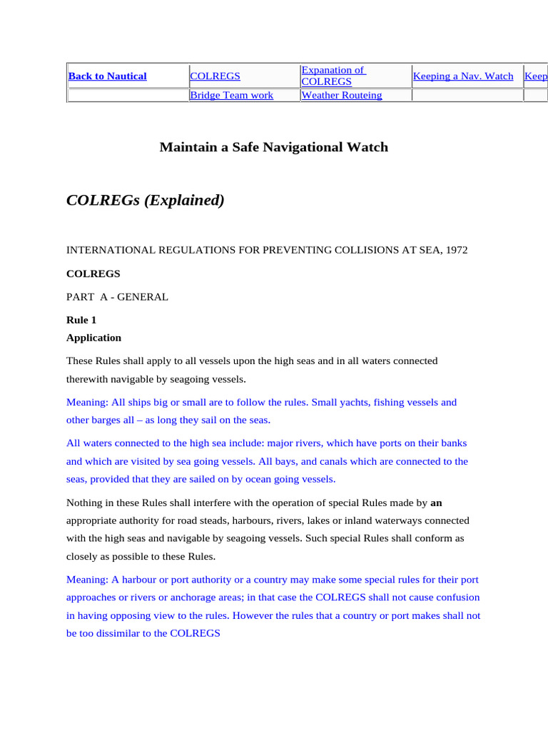 Colregs Explained | PDF | Radar | Traffic