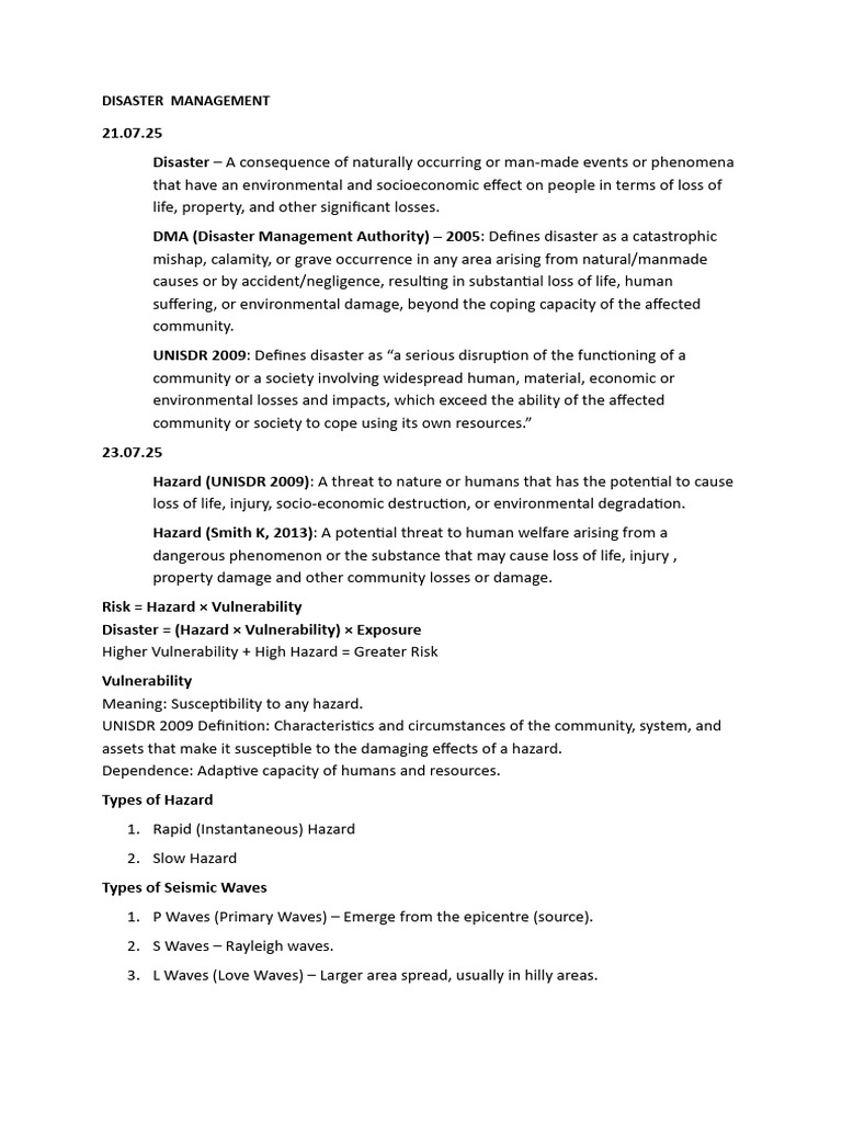DISASTER__MANAGEMENT notebook notes | PDF | Tornadoes | Hazards