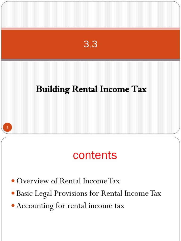 3.3 Rental Income Tax | PDF | Lease | Renting