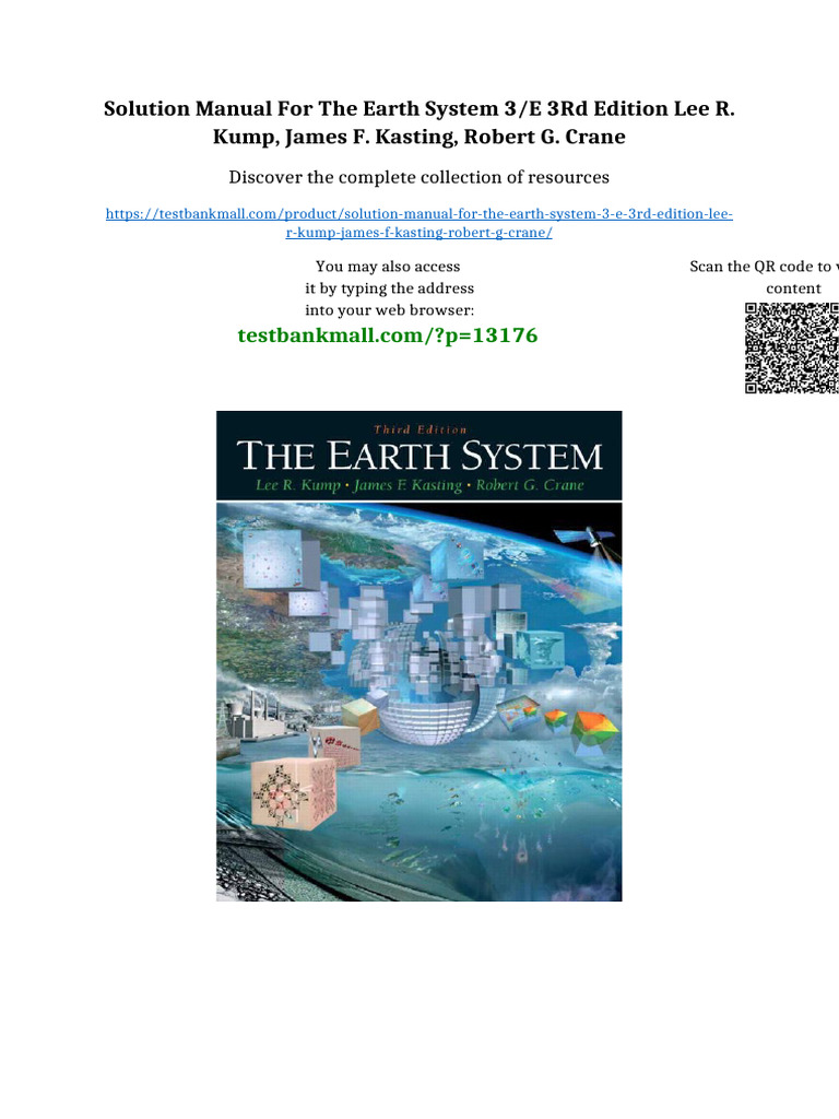 Solution Manual for The Earth System 3/E 3rd Edition Lee R. Kump, James ...