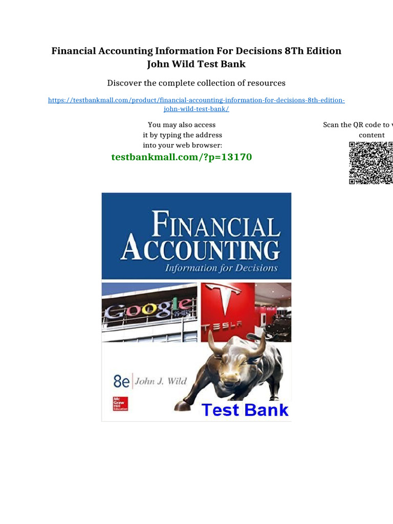 Financial Accounting Information for Decisions 8th Edition John Wild ...