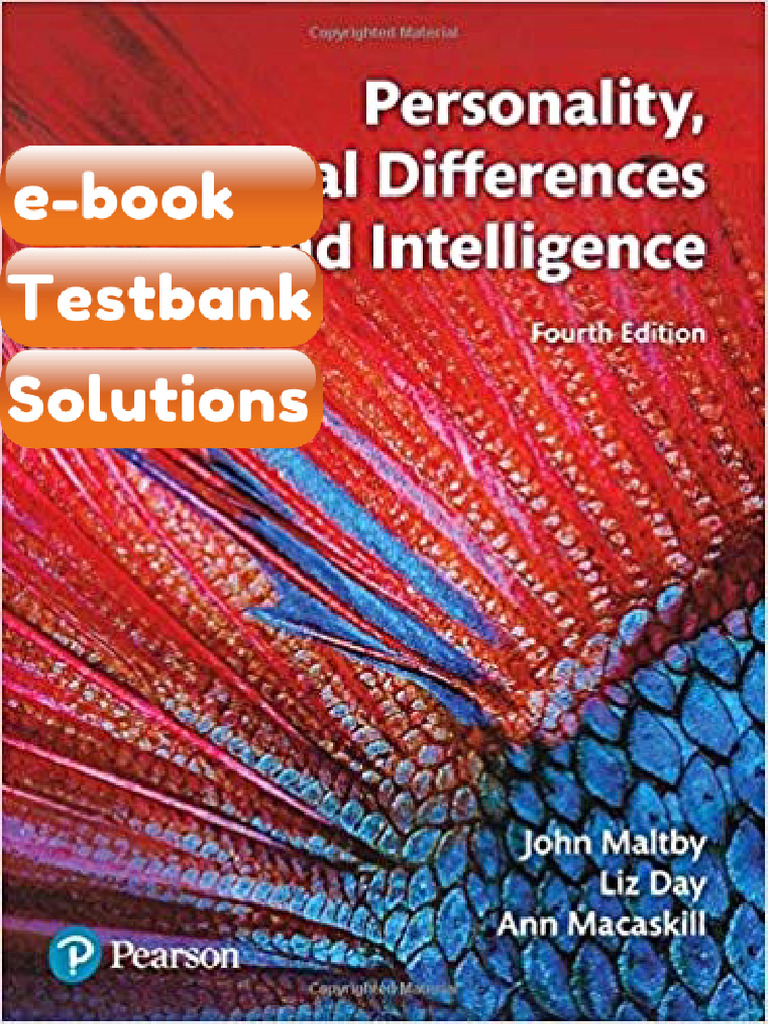 Testbank Personality Individual Differences and Intelligence 4th ...