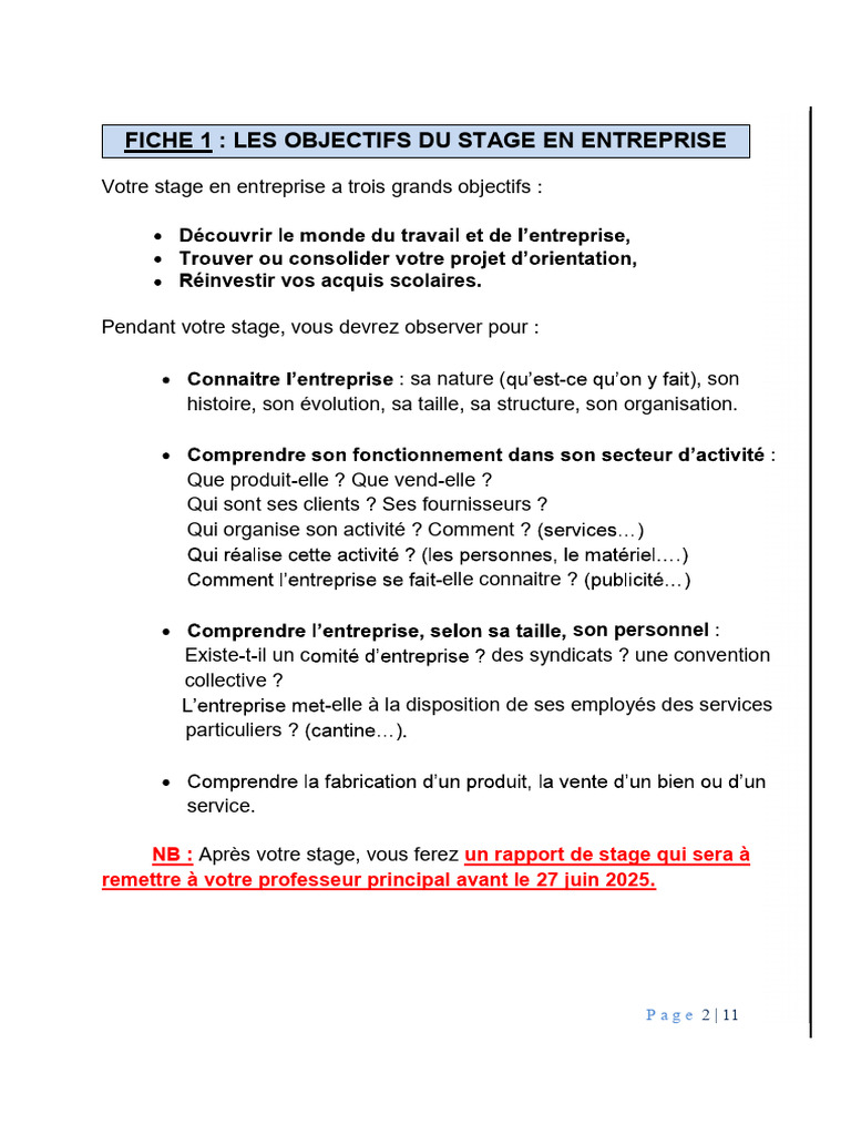 Stage Élèves - Copie | PDF | Business