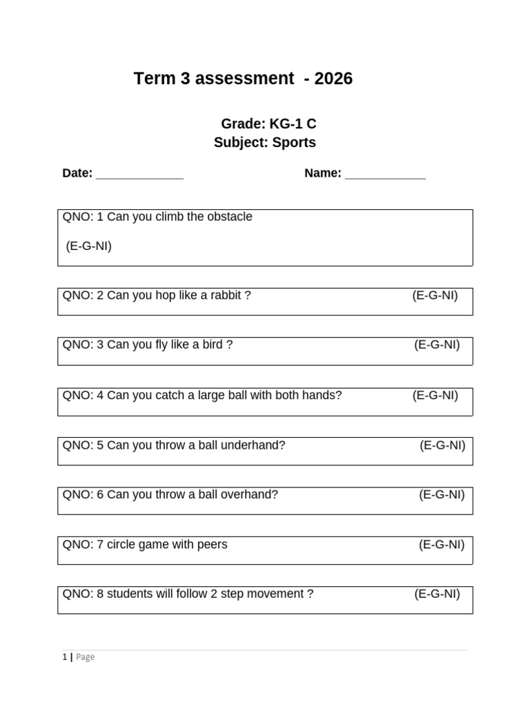 Sports Assessment | PDF