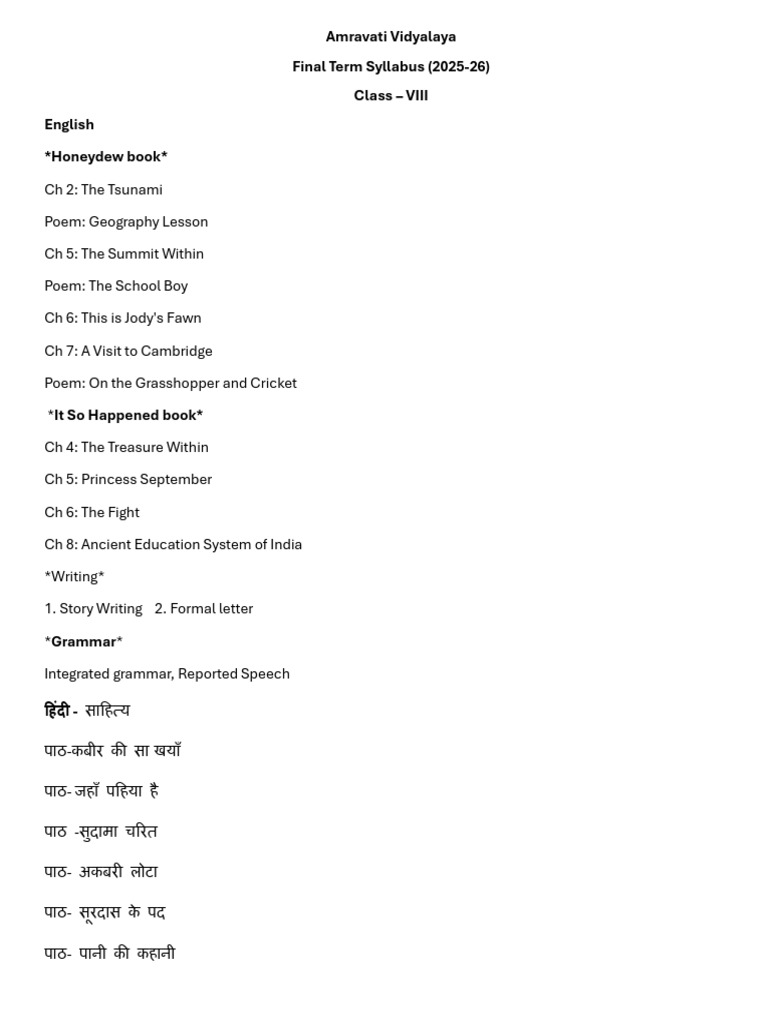 Circular 20260108140900 8 Final Term Syllabus | PDF