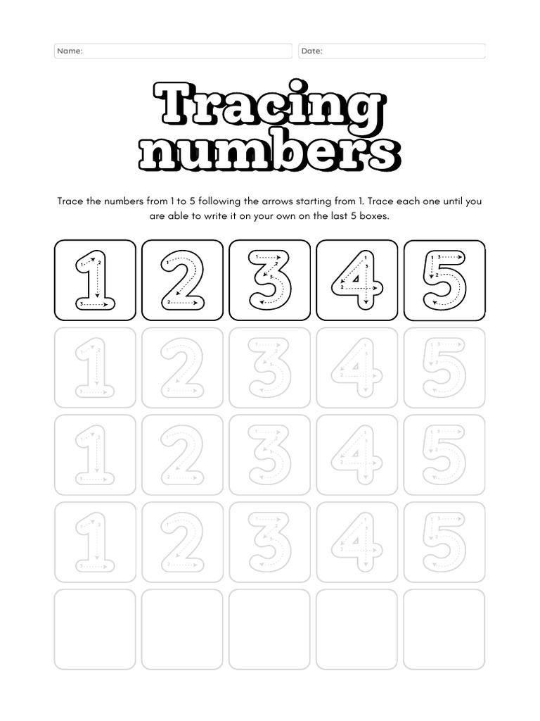 Tracing Worksheet 1 | PDF