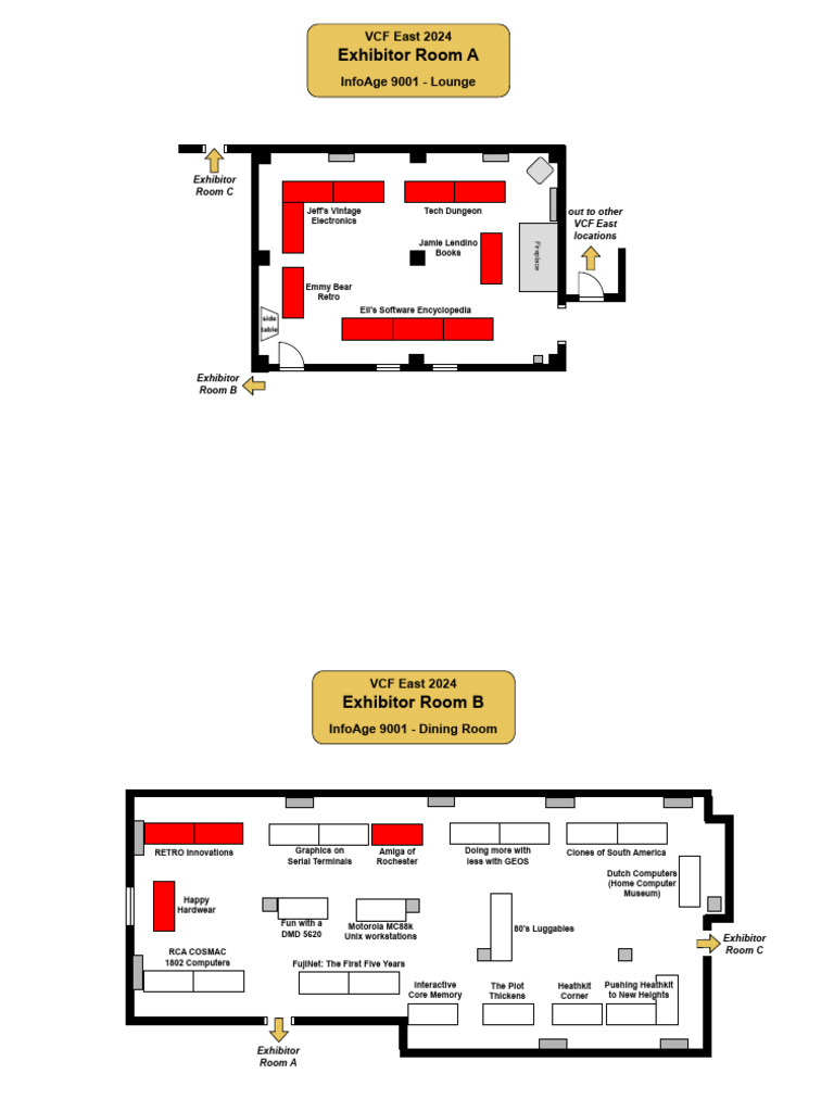 VCF East 2024 Room Layouts 2024 04 07 | PDF | Ibm Pc Compatibles ...