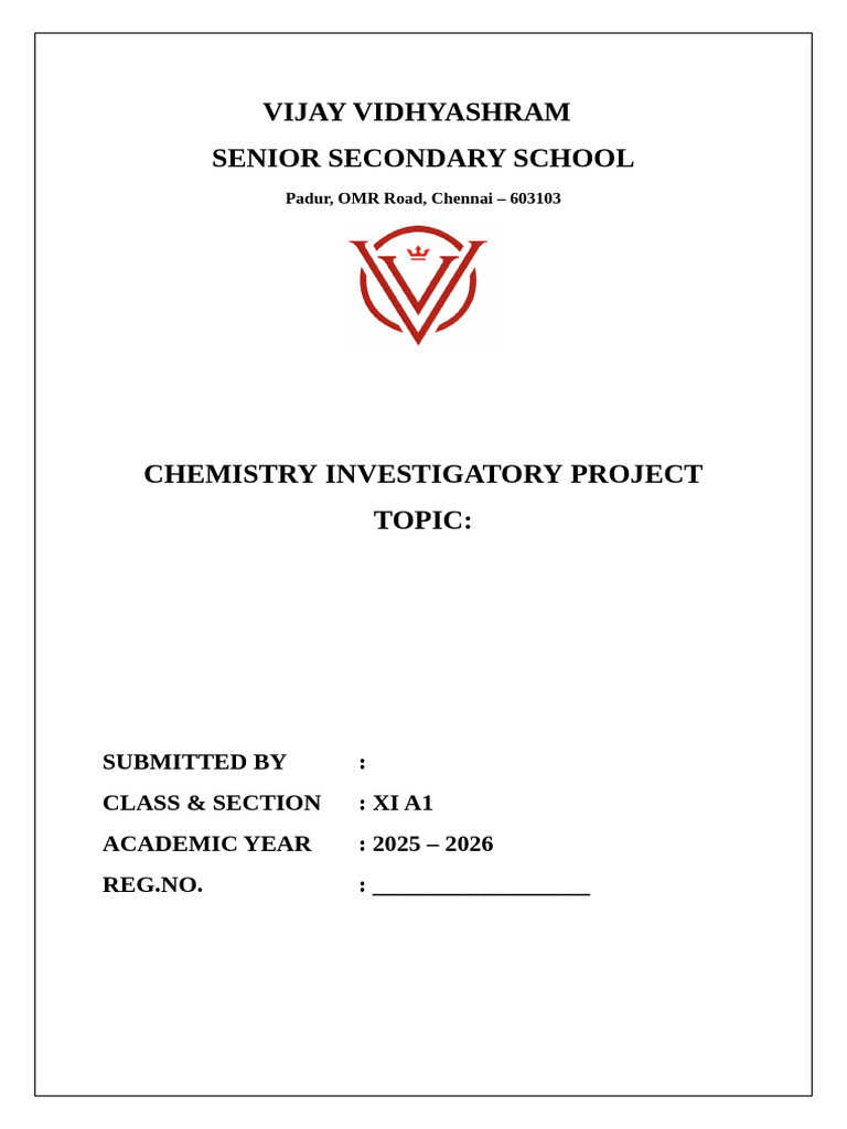 Grade 11 Front Page For Project Report | PDF