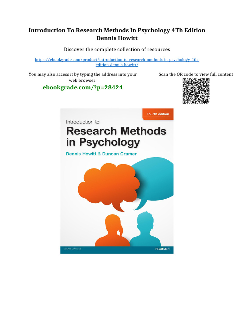 Introduction to Research Methods in Psychology 4th Edition Dennis ...