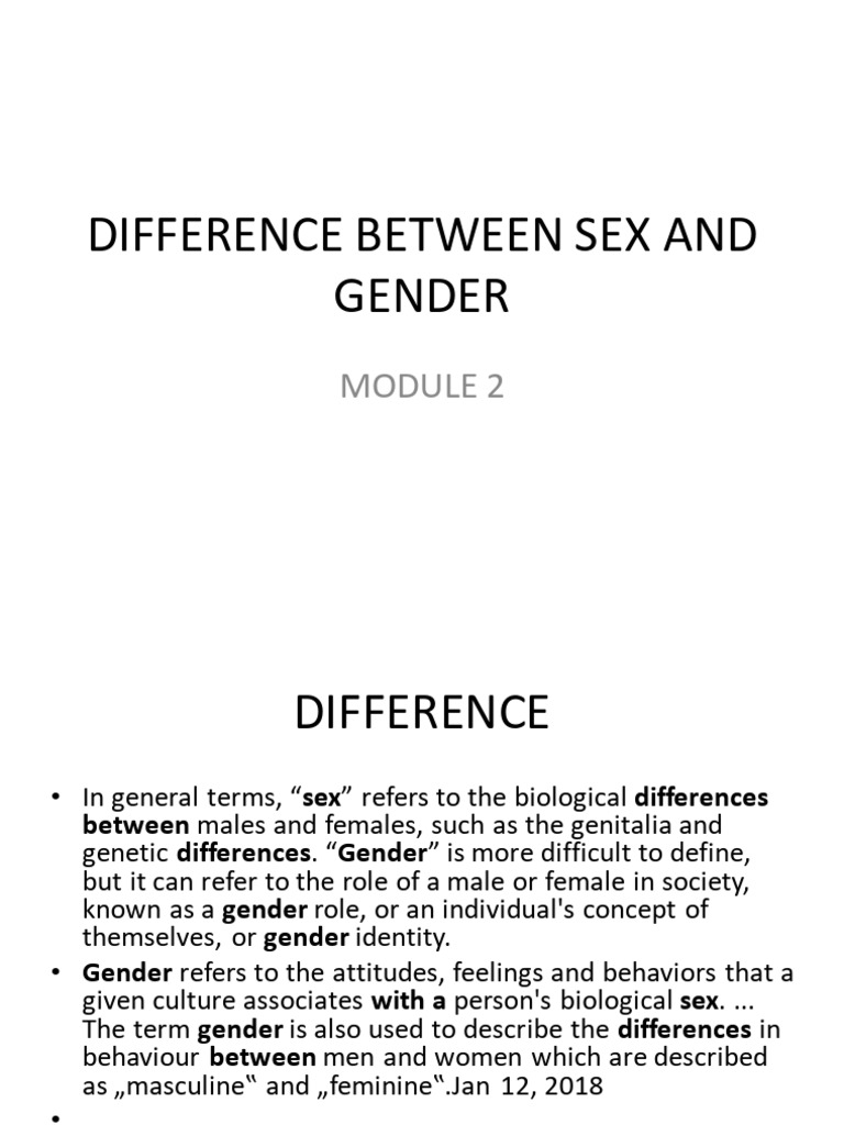 Difference Between Sex and Gender | PDF