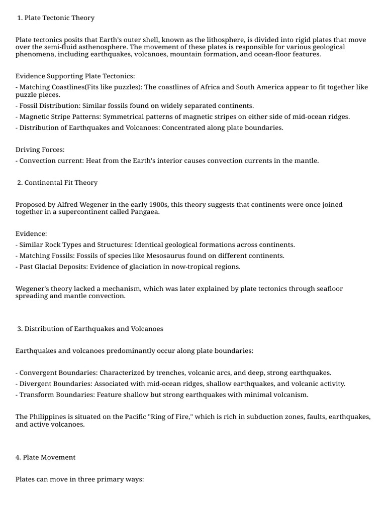 Science Reviewer | PDF | Plate Tectonics | Structure Of The Earth