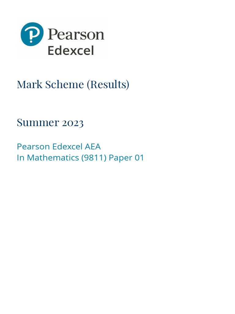 Mathematics AEA 2023 Mark Scheme | PDF | Prime Number | Mathematics
