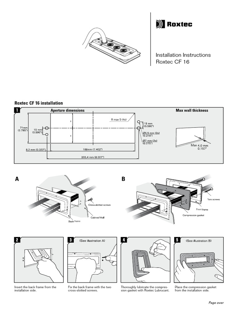 Roxtec cf_16 Installation instructions | PDF | Pipe (Fluid Conveyance ...