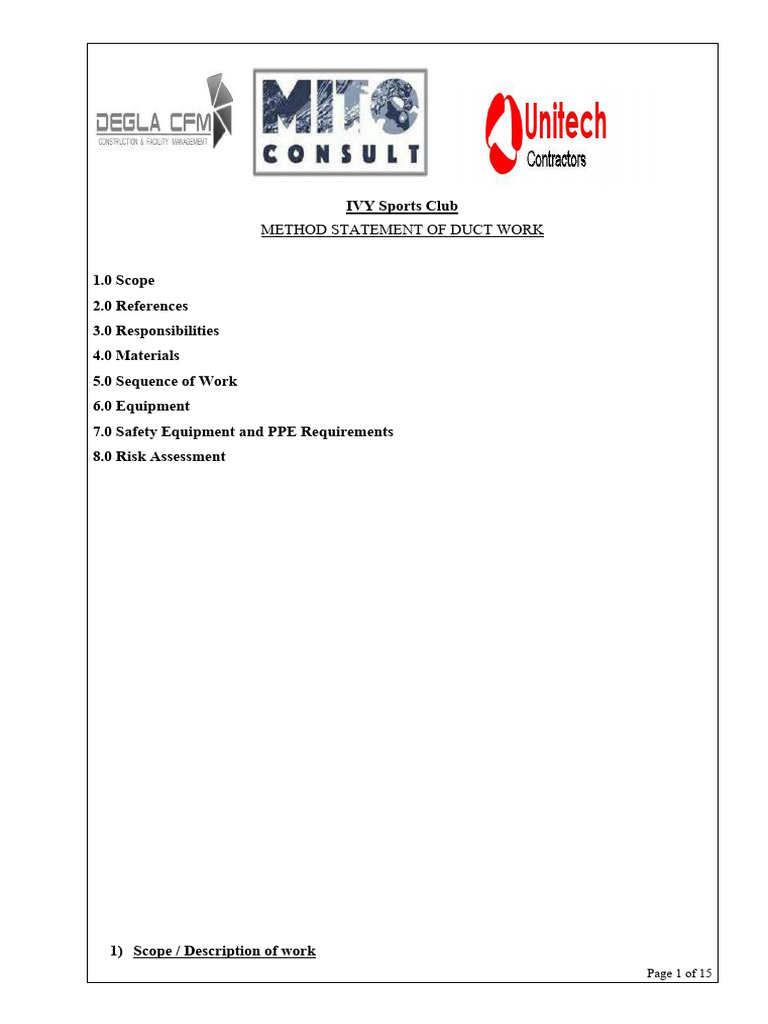 Method Statement of Installation & Testing Ppr-New | PDF | Pipe (Fluid ...