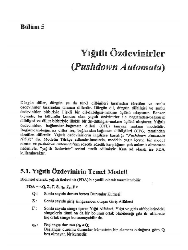 Otomata Bölüm5 | PDF