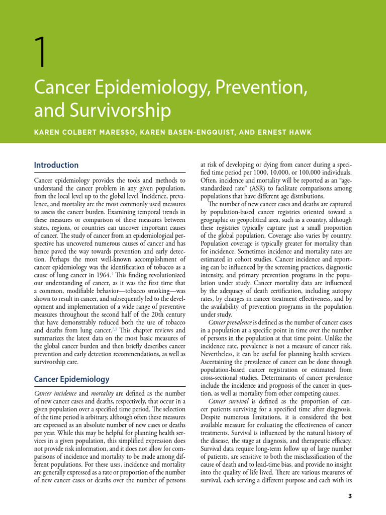 Cancer Epidemiology Prevention and Survivorship 9408 | PDF | Cancer ...