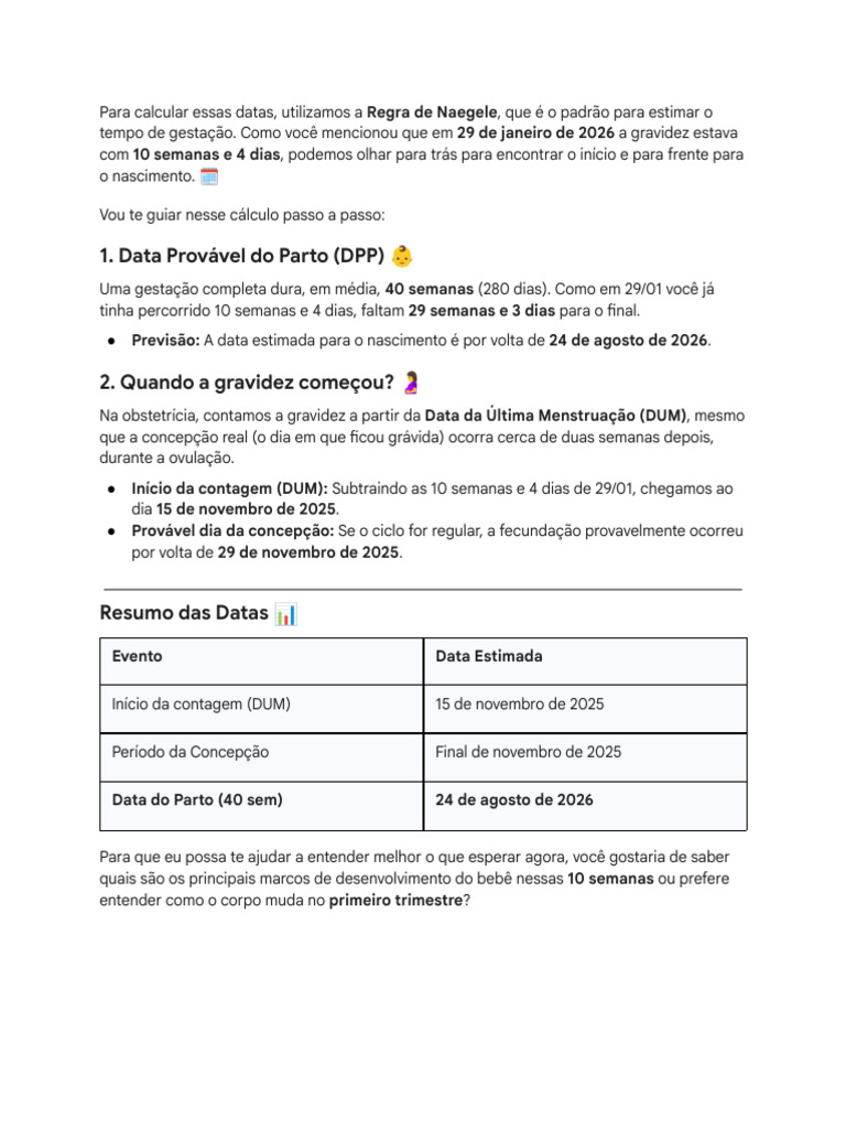 Cálculo de Gravidez e Previsão de Parto | PDF