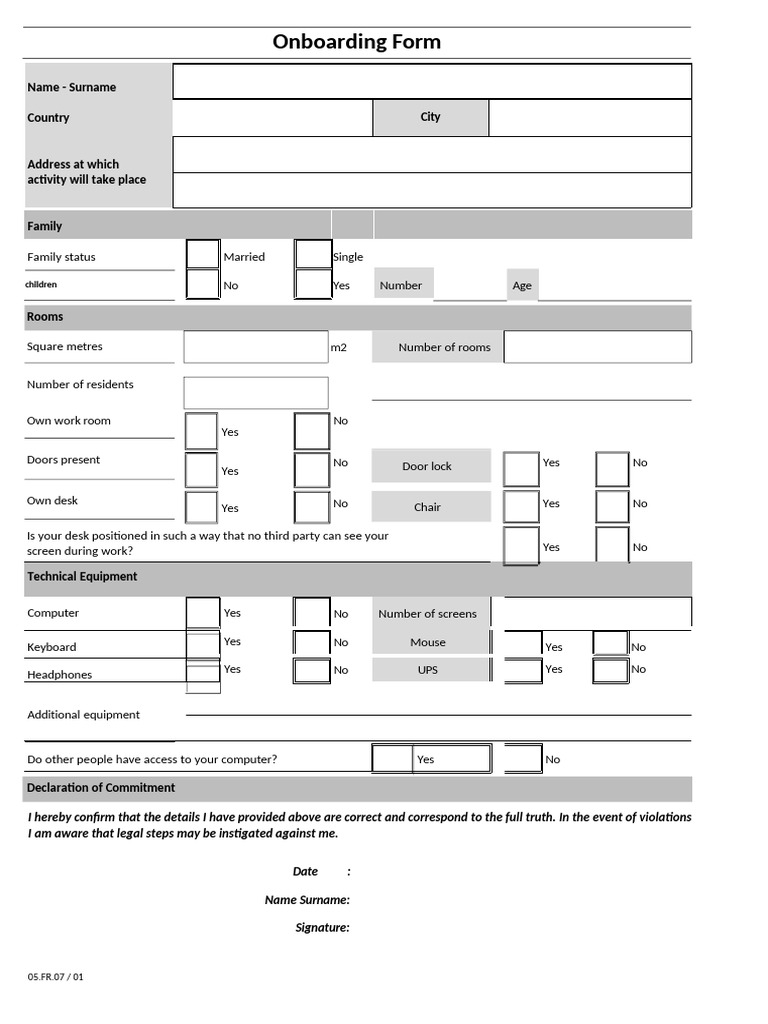 Onboarding Form (1) | PDF