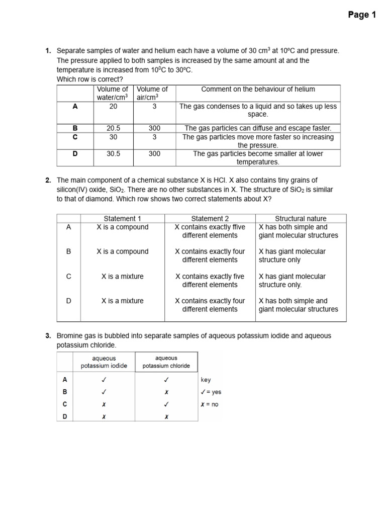Chem Mock 1 Oct 2025 Paper 1, 4 - Pagenumber | PDF | Chemical Reactions ...