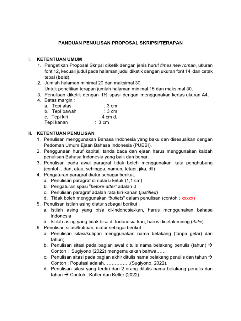 Panduan Proposal Skripsi | PDF