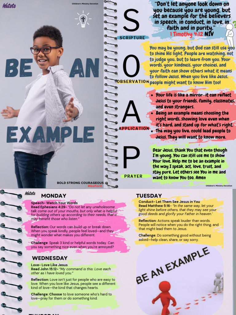 Weekly Devotion - Be An Example 7 | PDF | Jesus | Faith