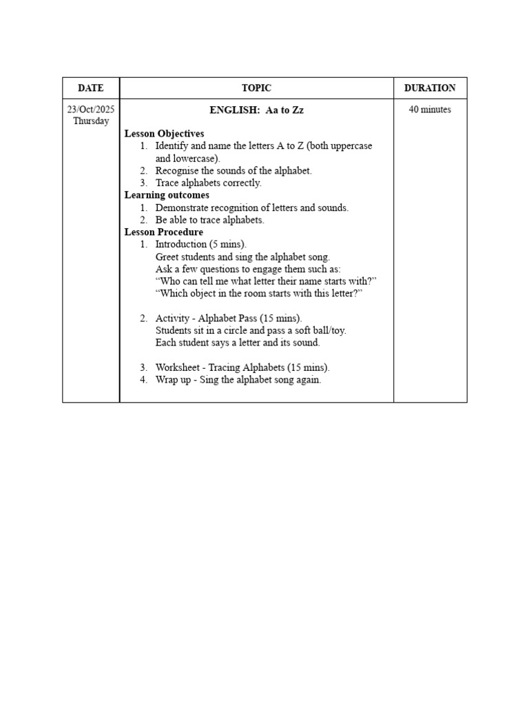 Lesson Plan #2 | PDF