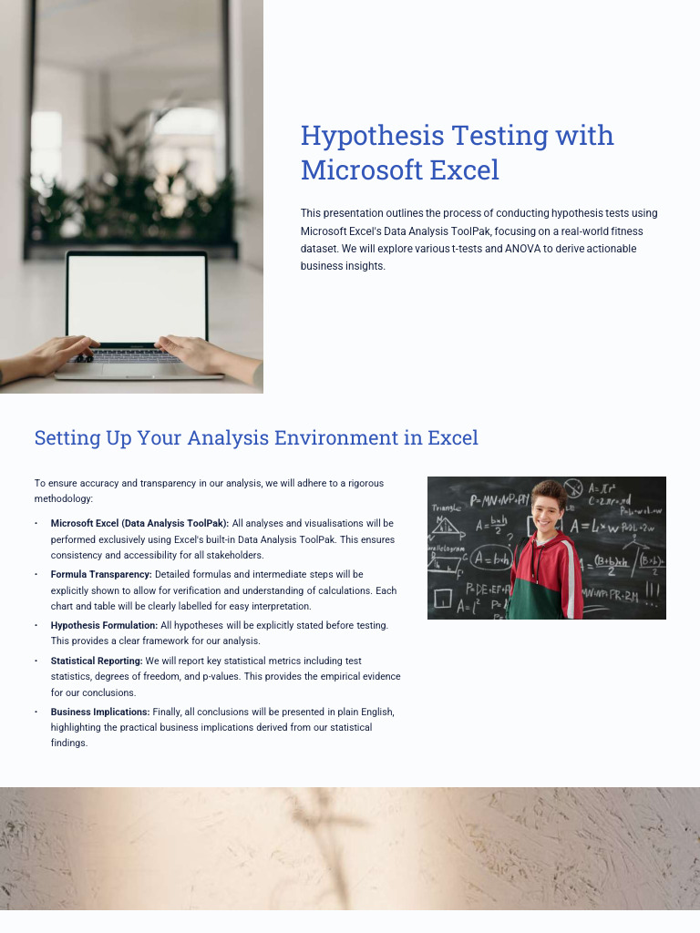 Hypothesis Testing With Microsoft Excel | PDF | Student's T Test | Data ...