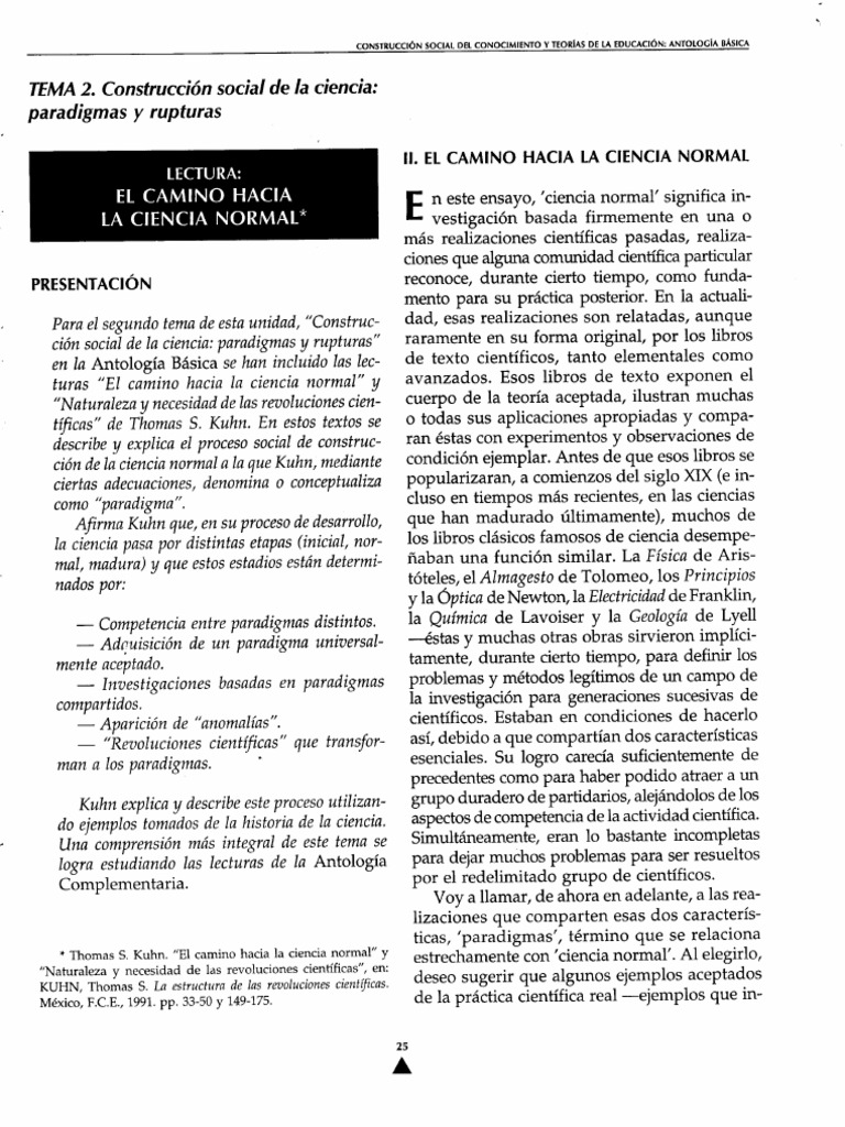 El Camino Hacia La Ciencia Normal. | PDF