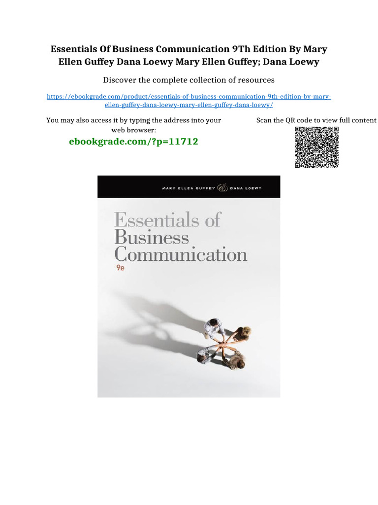 Essentials of Business Communication 9th Edition by Mary Ellen Guffey ...