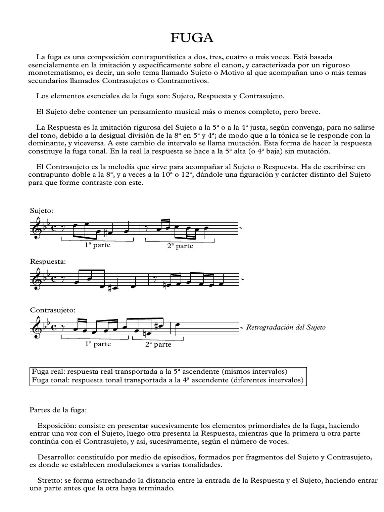 FUGA Apuntes | PDF | Composiciones | Música clásica