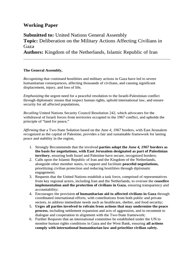 Working Paper (Islamic Republic of Iran, Kingdom of Netherlands) | PDF ...