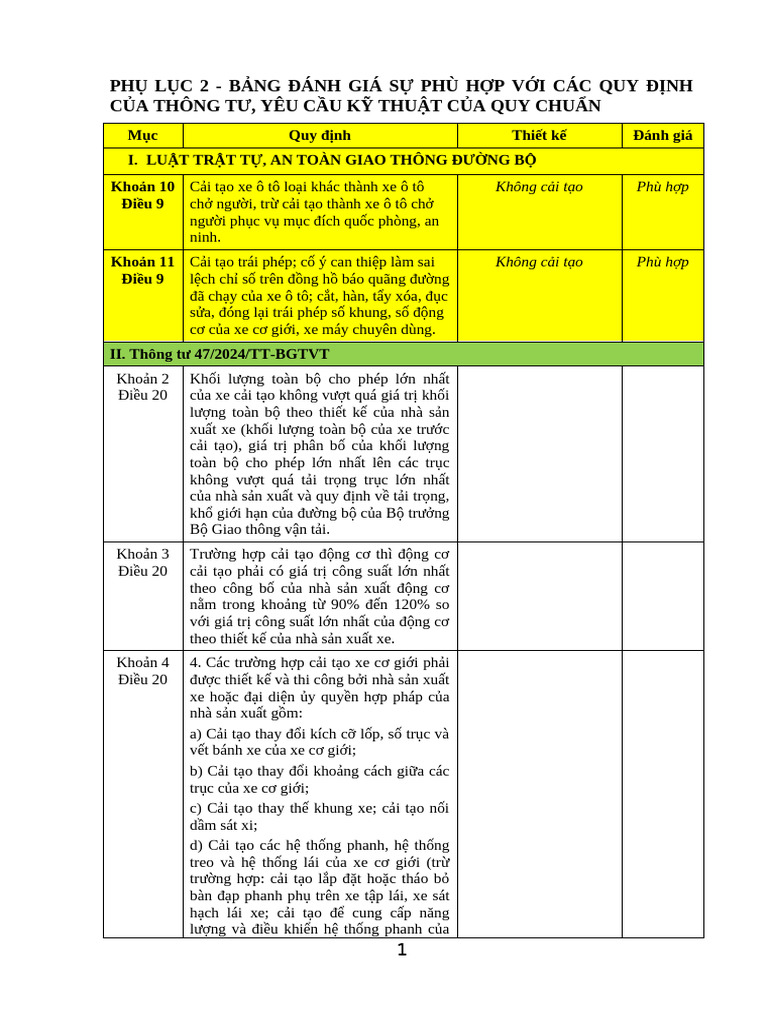PL2 Bang So Sanh Yeu Cau Ky Thuat | PDF