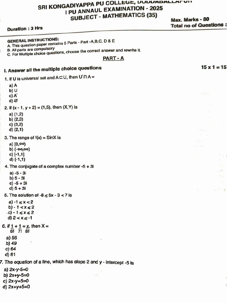 11th Maths 2025 Final | PDF