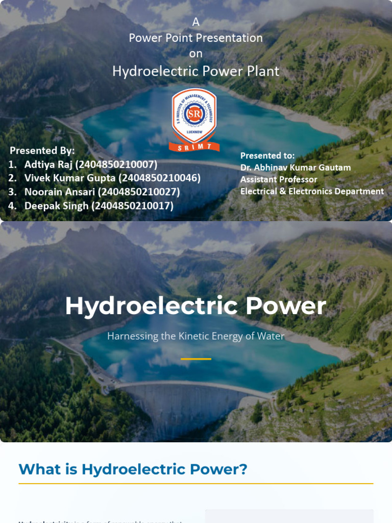 Hydroelectric Power Plant | PDF | Hydroelectricity | Power Station