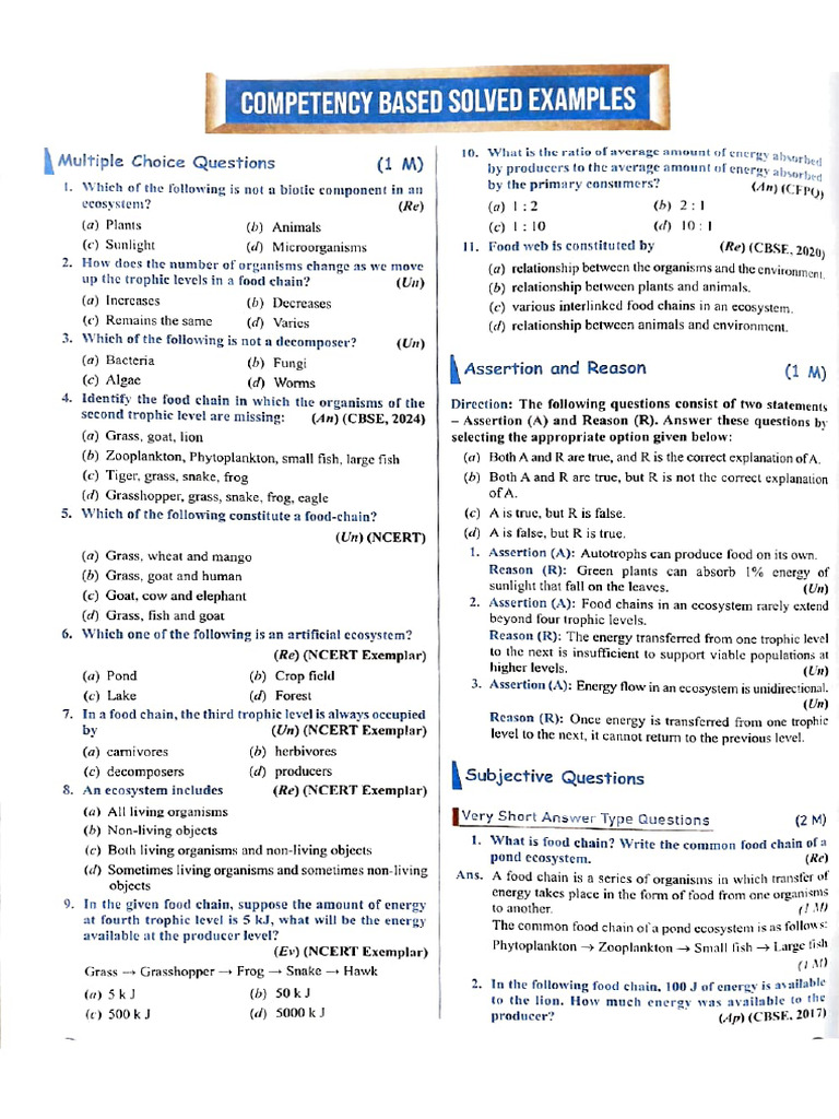Competency Based Questions of Our Environment | PDF