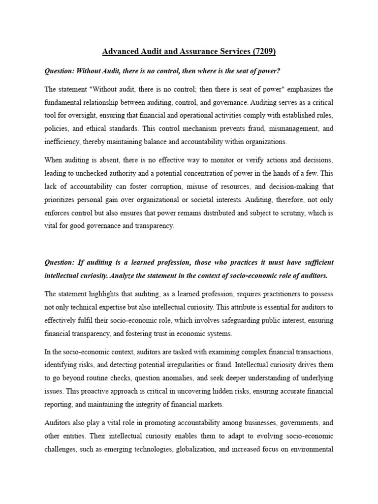 7209 (Comprehensive Audit Notes - Riaz Sir | PDF | Audit | Methodology